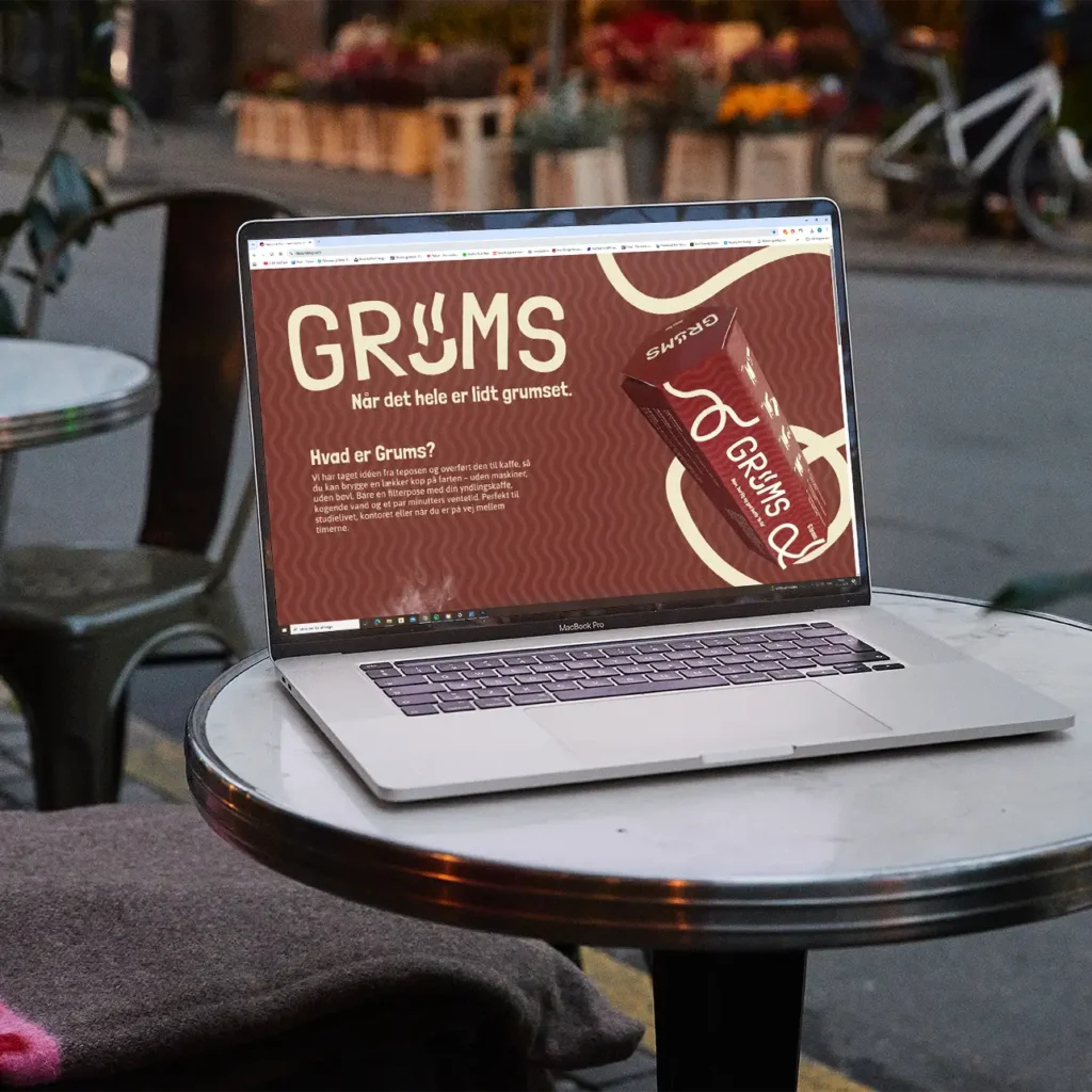 Billede af Grumses kampagne microsite på en laptop
